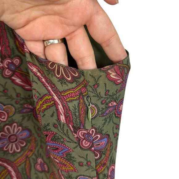 Vintage Casual Corner Annex Dress 100% Silk Floral Paisley Sheath Boho Size 12 - Picture 11 of 13